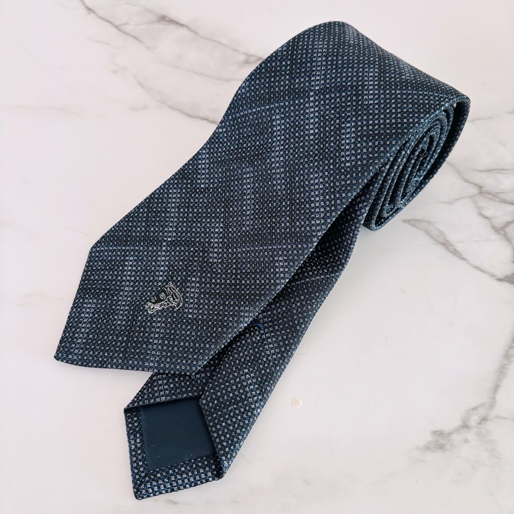 Versace Collection Gianni Versace Dark Blue‎ Patterned Mens Standard Luxury Tie